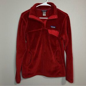 Patagonia Re-Tool Snap-T red fleece pullover sweater women's size medium